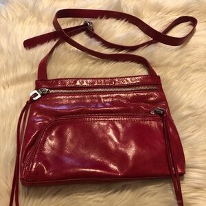 HOBO international red leather crossbody handbag
